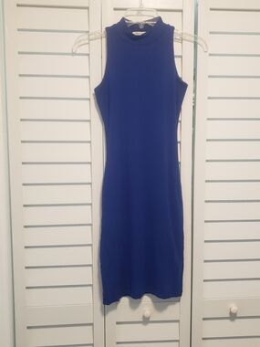 Velvet Torch Sleeveless Cobalt Blue Midi Bodycon  Dress